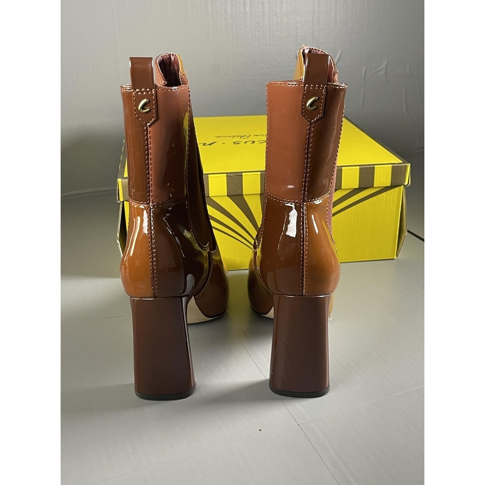 Circus By Sam Edelman Boots Womens Size 10 Brown Patent Chelsea Ankle Colorblock - Picture 4 of 13
